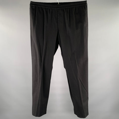 DRIES VAN NOTEN Size 32 Black Cotton Blend Elasticated Waistband Pants