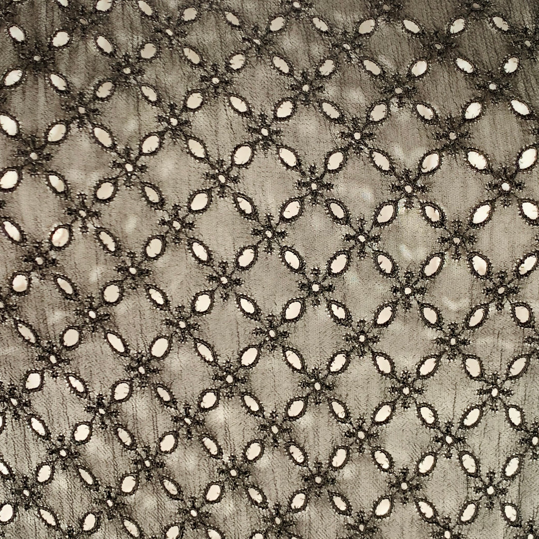 COMME des GARCONS 2012 Size S Black Cupro Eyelet Asymmetrical Wide Leg Jumpsuit