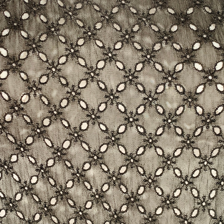 COMME des GARCONS 2012 Size S Black Cupro Eyelet Asymmetrical Wide Leg Jumpsuit