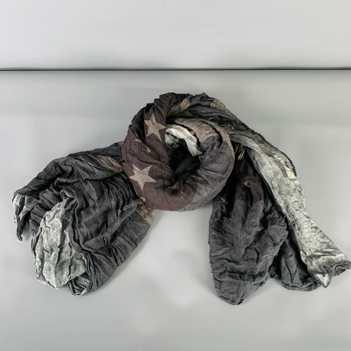 JOHN VARVATOS Grey Charcoal USA Flag Scarf