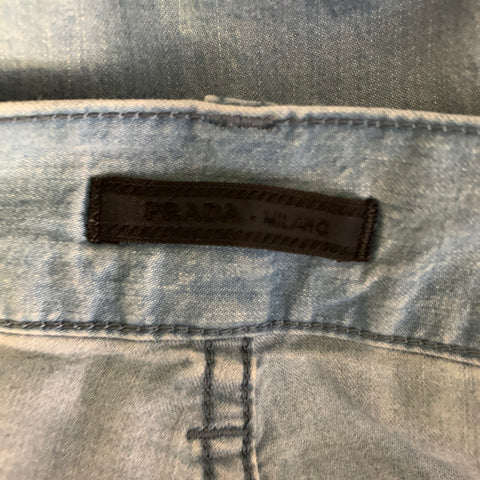 PRADA Size 36 Light Blue Wash Cotton Button Fly Jeans