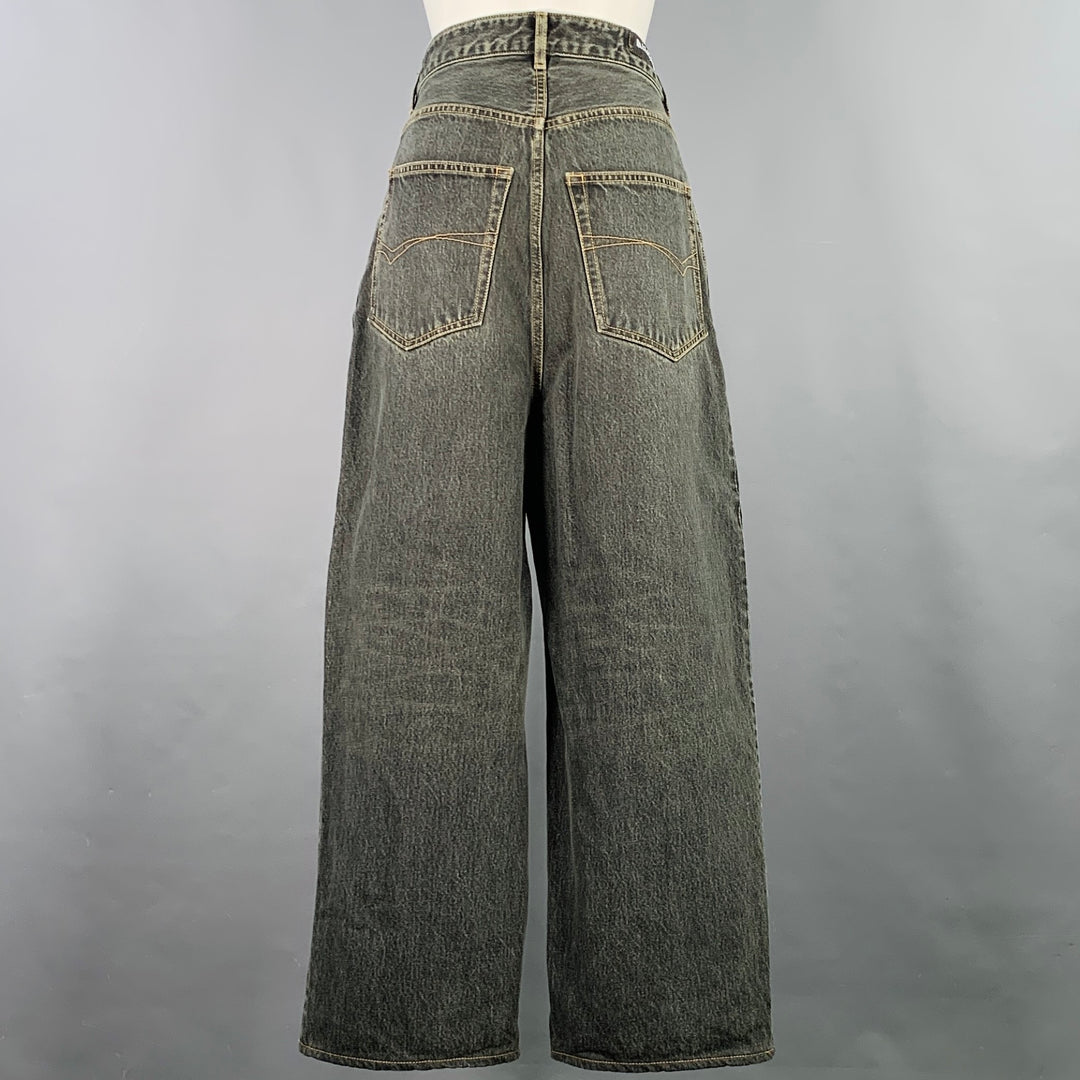 BALENCIAGA Size XS Indigo Cotton Wide Leg Jeans