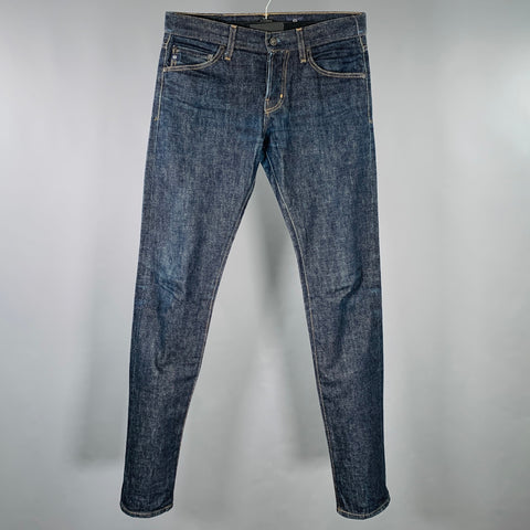ADRIANO GOLDSCHMIED Size 30 Navy Contrast Stitch Cotton Slim Five Pockets Jeans
