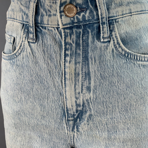 TRIARCHY Size 26 Blue Cotton Blend Washed Zip Fly Jeans