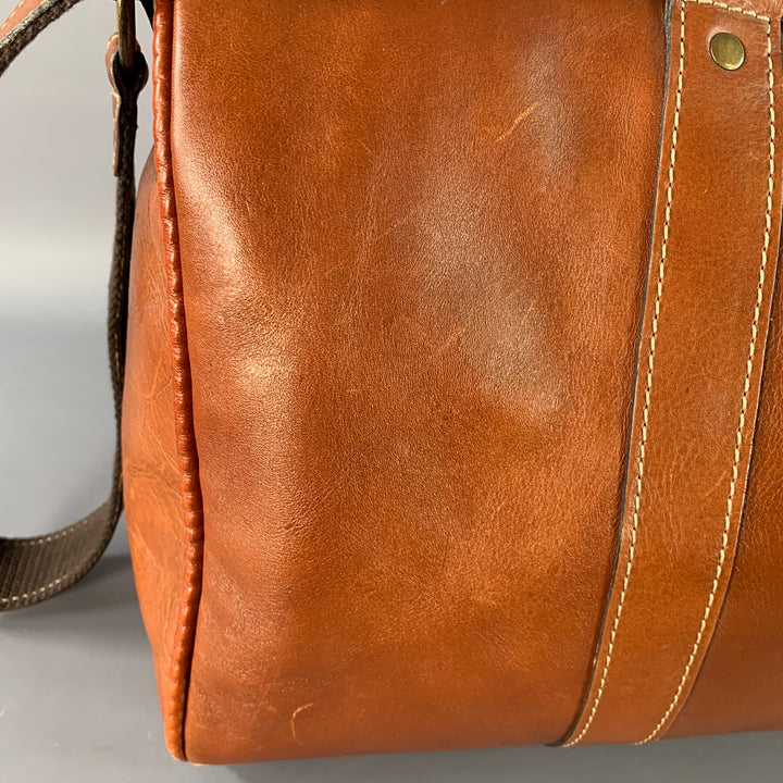 PATRICIA NASH One Size Brown Leather Shoulder Strap Overnight Bag