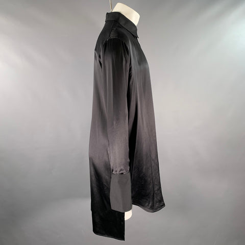 LOEWE Size S Black Silk Tunic Long Sleeve Shirt