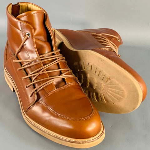 WANT LES ESSENTIELS DE LA VIE Size 11 Brown Leather Lace-Up Ankle Boots