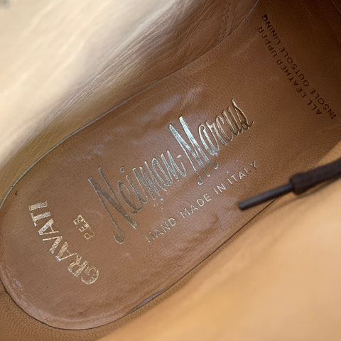 NEIMAN MARCUS Size 7.5 Brown 1901 459 Embossed Leather Chukka Boots