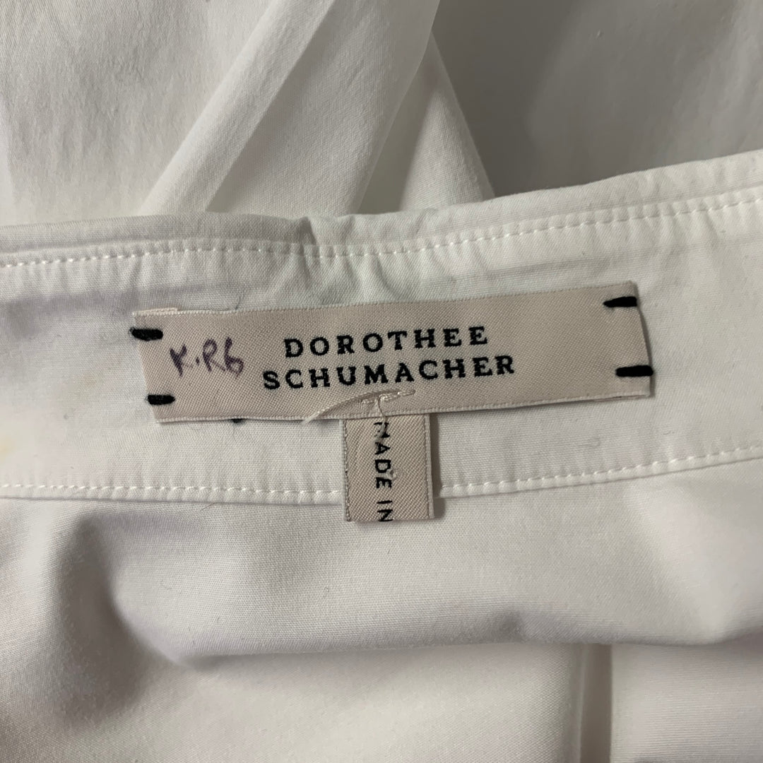 DOROTHEE SCHUMACHER Size 2 White Cotton Blend Shirt