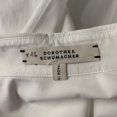 DOROTHEE SCHUMACHER Size 2 White Cotton Blend Shirt