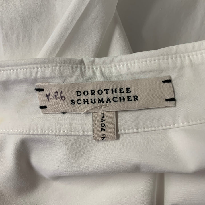 DOROTHEE SCHUMACHER Size 2 White Cotton Blend Shirt