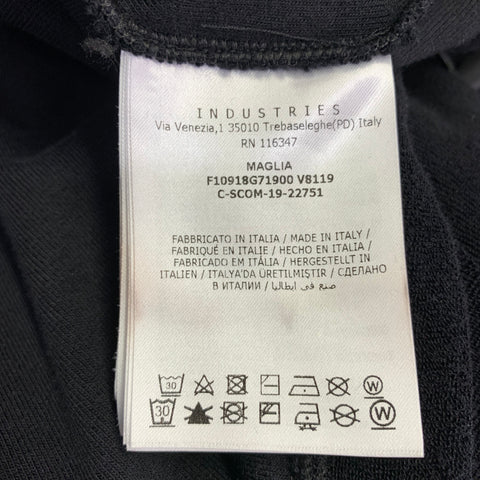 MONCLER Size L Black Terrycloth Cotton Hooded Sweatshirt