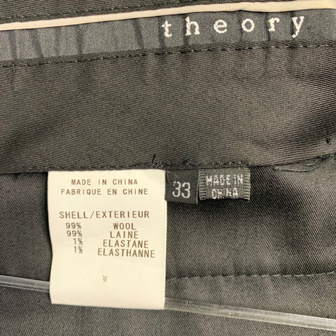 THEORY Size 42 Wellfleet Black Grey Pinstripe Wool Blend Single Breasted Suit