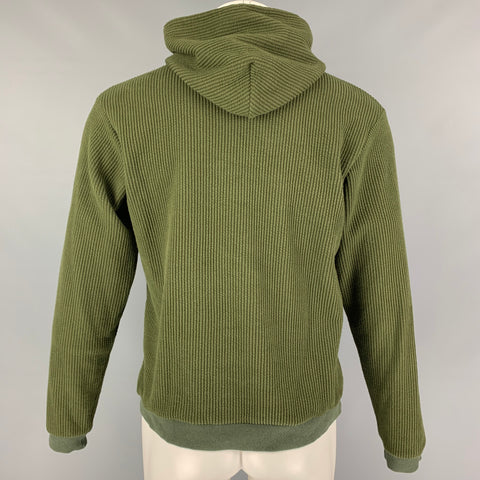 JOHN ELLIOTT Size S Green Textured Cotton Polyester Hooded Sweatshirt