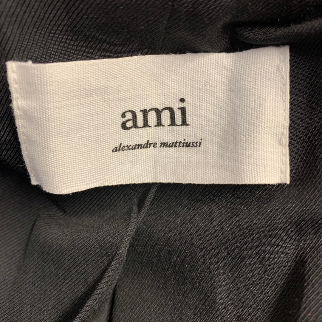 AMI by ALEXANDRE MATTIUSSI Size 36 Fuchsia Pink Black Wool Peak Lapel Sport Coat