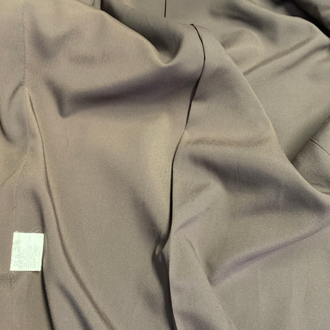 EMANUEL UNGARO Size 6 Purple Brown Wool Twill Mandarin Collar Midi Pencil Skirt Suit