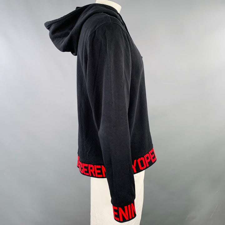 OPENING CEREMONY Size XL Black Red Cotton Hooded Sweatshirt