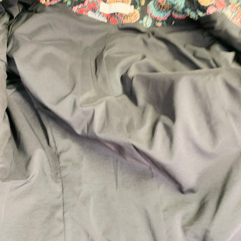 ANNE FONTAINE Size 10 Saskia Black Multi Color Floral Jacquard Velvet Trim Jacket Blazer