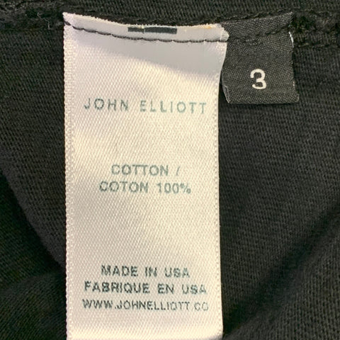 JOHN ELLIOTT Size L Black Cotton Crew Neck T-shirt