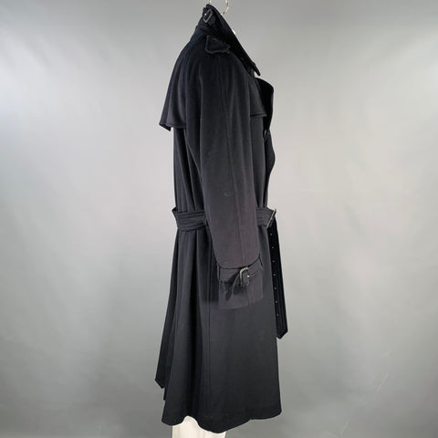 BURBERRY LONDON Size 50 Black Wool Double Breasted Coat