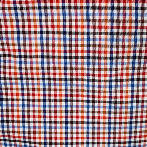 Chemise à manches longues en coton à carreaux rouges, bleus et blancs CULTURATA Taille M