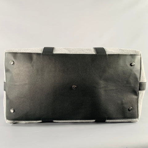 Sac polochon BENSON en tissu mélangé gris et noir et similicuir