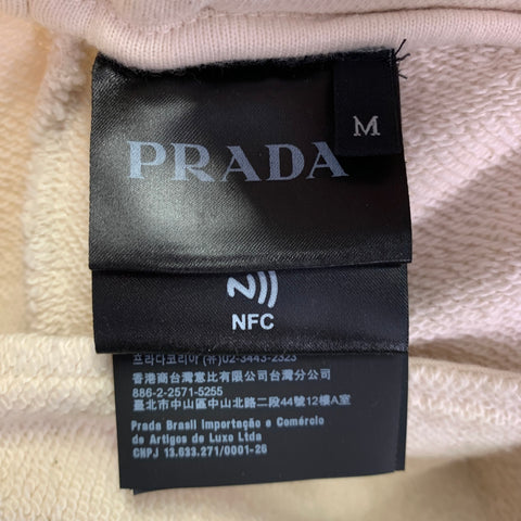PRADA Size M Beige Cotton Sweatpants Drawstring Athletic Shorts