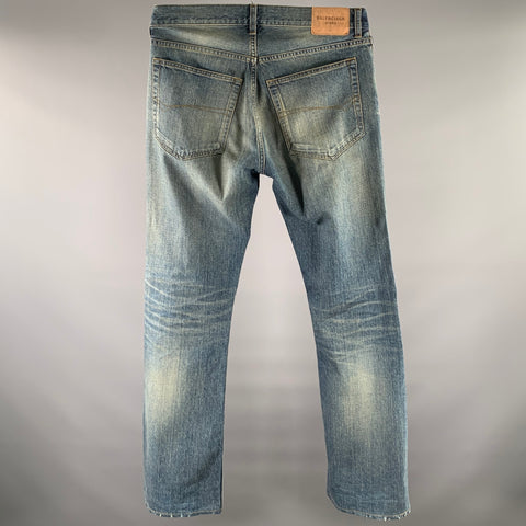 BALENCIAGA Size S Dirty Wash Denim Flared Jeans