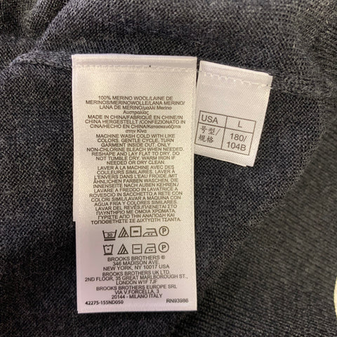 BROOKS BROTHERS Size L Gray Heather Wool Ribbed Vest