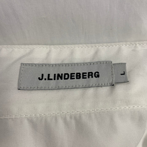 J.LINDEBERG Size L White Pleated Cotton Tuxedo Long Sleeve Shirt