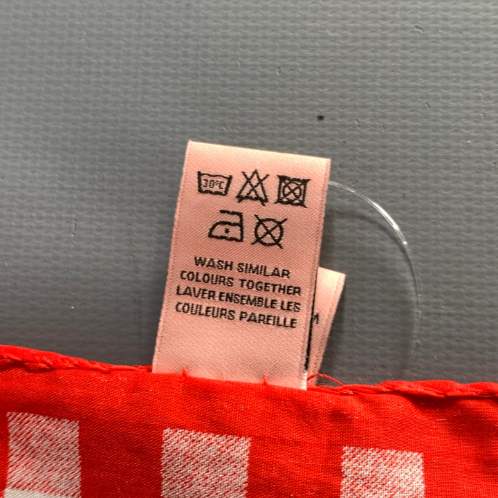 PINK Red White Checkered Cotton Pocket Square