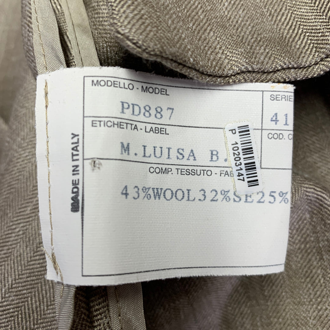 MARIA LUISA B Size 6 Beige Taupe Linen Blend Jacket Blazer