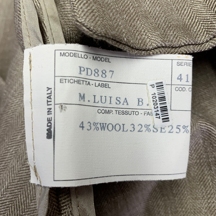 MARIA LUISA B Size 6 Beige Taupe Linen Blend Jacket Blazer