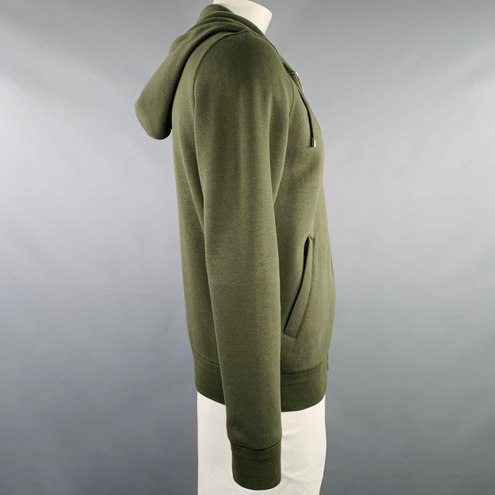 LOUIS VUITTON Size L Green Cotton Blend Hoodie Jacket