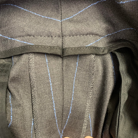 DOLCE & GABBANA Size 32 Black Blue Pinstripe Pleated Dress Pants