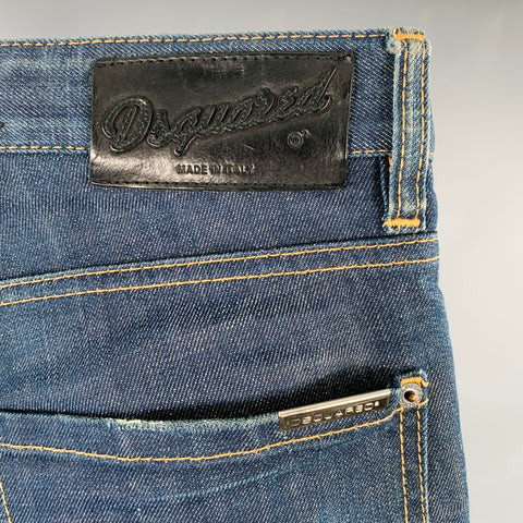 DSQUARED2 Size 30 Blue Distressed Contrast Stitch Jeans