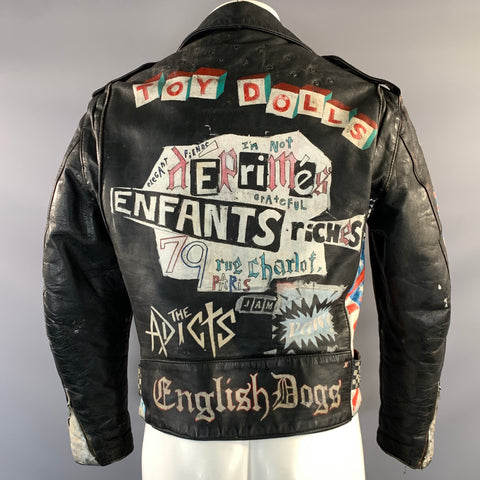 ENFANTS RICHES DEPRIMES ERD Size M Black Studded Leather Punk Biker Jacket
