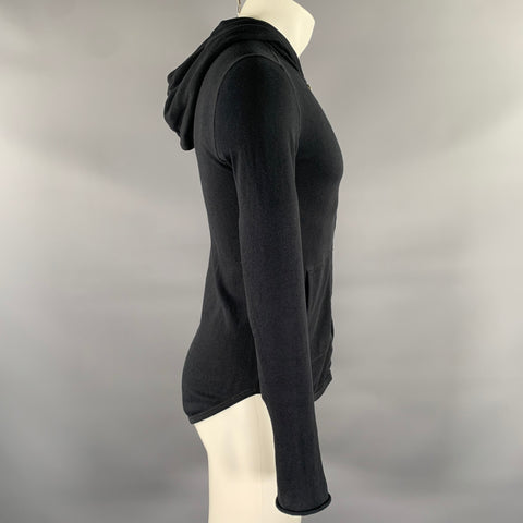 ATM Size XS Black Knitted Cotton Zip Up Jacket