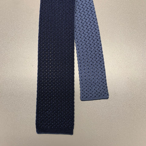 BRIONI Navy Blue Knitted Silk Tie
