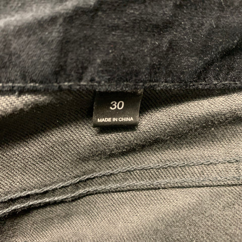 JOHN VARVATOS Size 30 Black Cotton Polyester Button Fly Jeans