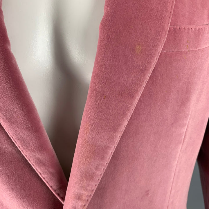 BURBERRY Size 40 Pink Velvet Notch Lapel Sport Coat