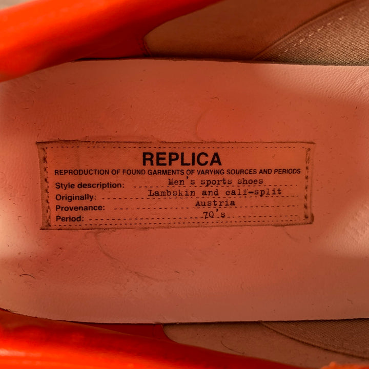 MAISON MARGIELA Size 9 Orange Leather 70's Sneakers
