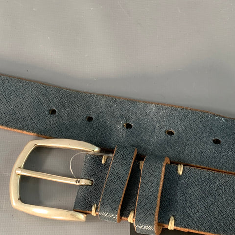 Ceinture en cuir texturé ALLEN EDMONDS, taille 42, bleu et havane