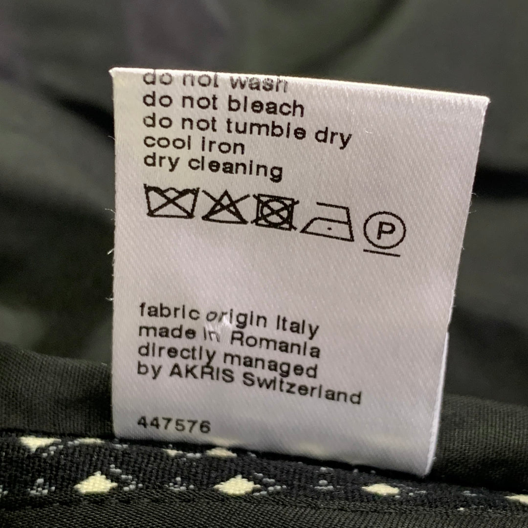 AKRIS Size 2 Black White Cotton Blend Diamond Single Breasted Jacket Blazer