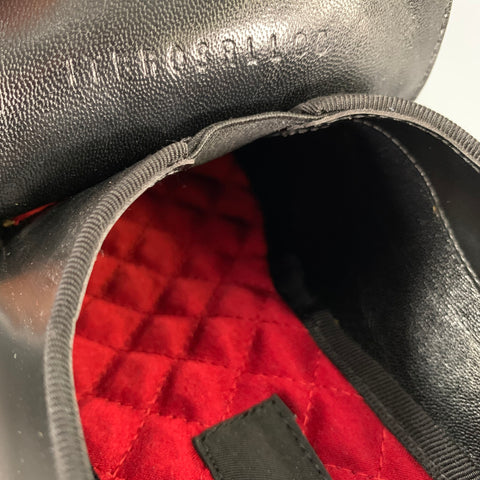 BURBERRY Size 7 Black Leather Slip On Loafers