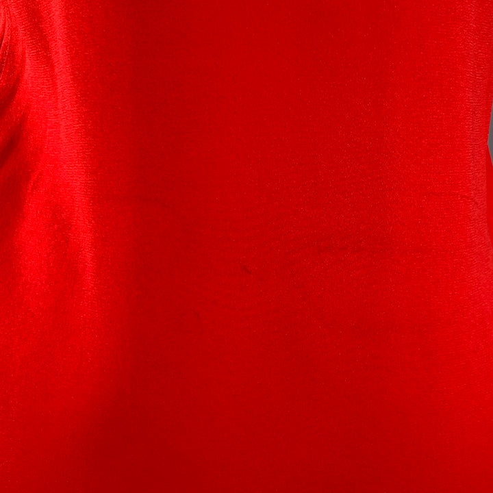 YVES SAINT LAURENT Size M Red Silk Crepe Sleeveless Casual Top