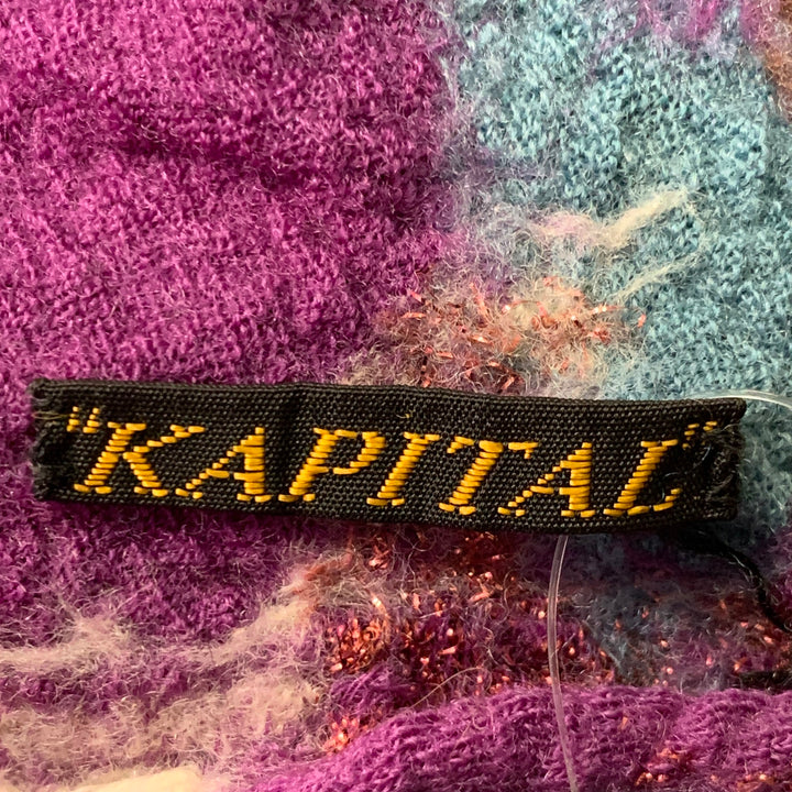 KAPITAL Brown Multi Color Sugar Skull Wool Scarf