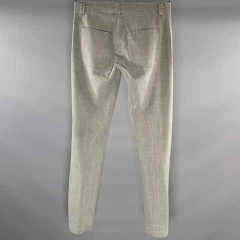 EVAN KINORI Size 32 Grey Pinstripe Button Fly Casual Pants