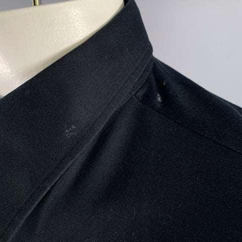 IKE BEHAR Size L Black Solid Cotton Pointed Collar Long Sleeve Shirt