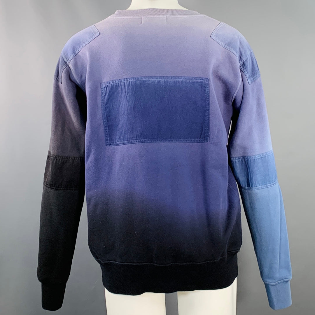 AMBUSH Size M Purple Black Ombre Cotton Logo Patch Sweatshirt